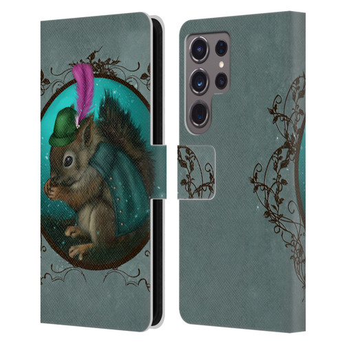 Ash Evans Animals Squirrel Leather Book Wallet Case Cover For Samsung Galaxy S24 Ultra 5G