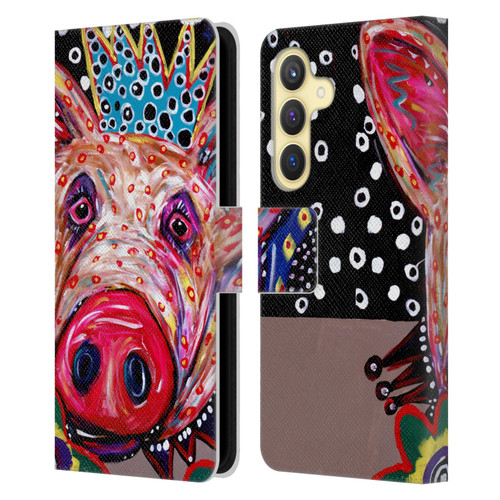 Mad Dog Art Gallery Animals Missy Pig Leather Book Wallet Case Cover For Samsung Galaxy S24 5G