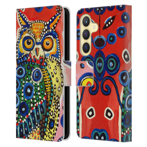 Mad Dog Art Gallery Animals Owl Leather Book Wallet Case Cover For Samsung Galaxy S24 5G