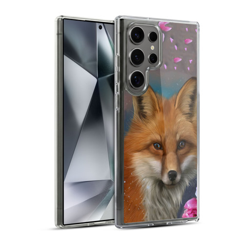 Ash Evans Animals Fox Peonies Soft Gel Case for Samsung Galaxy S24 Ultra 5G & MagSafe