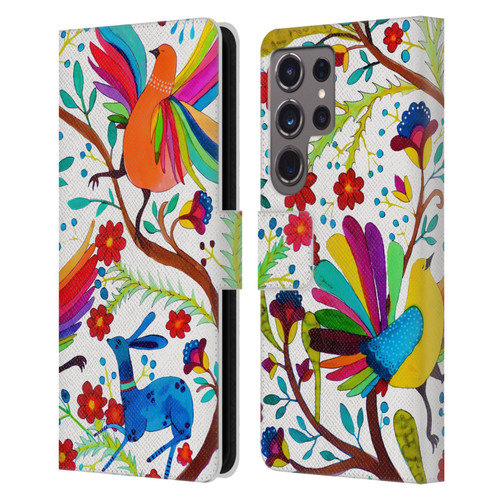 Sylvie Demers Floral Rainbow Wings Leather Book Wallet Case Cover For Samsung Galaxy S24 Ultra 5G