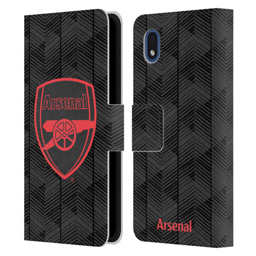 Arsenal FC Crest and Gunners Logo Black Leather Book Wallet Case Cover For Samsung Galaxy A01 Core (2020)