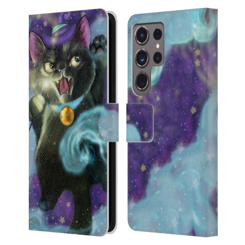 Ash Evans Black Cats Poof! Leather Book Wallet Case Cover For Samsung Galaxy S24 Ultra 5G
