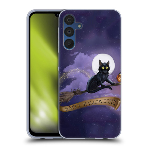 Ash Evans Black Cats Happy Halloween Soft Gel Case for Samsung Galaxy A15