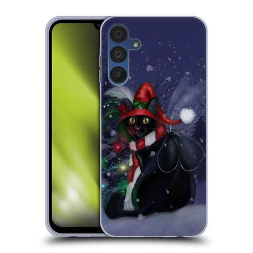 Ash Evans Black Cats Yuletide Cheer Soft Gel Case for Samsung Galaxy A15