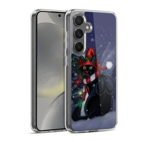 Ash Evans Black Cats Yuletide Cheer Soft Gel Case for Samsung Galaxy S24 5G & MagSafe