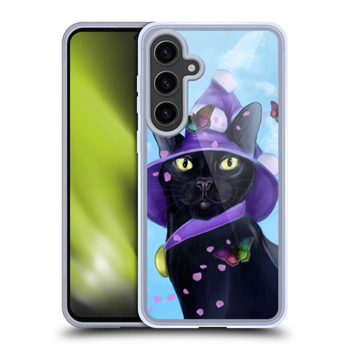 Ash Evans Black Cats Butterfly Sky Soft Gel Case for Samsung Galaxy S24+ 5G