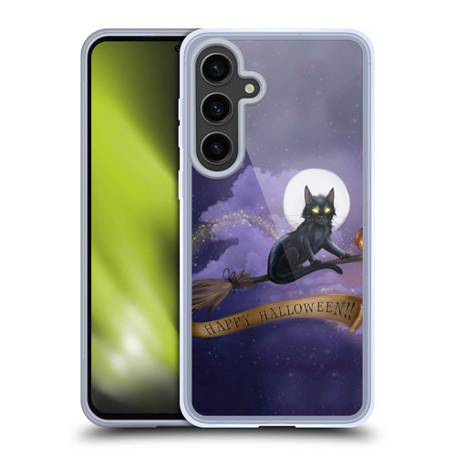 Ash Evans Black Cats Happy Halloween Soft Gel Case for Samsung Galaxy S24+ 5G