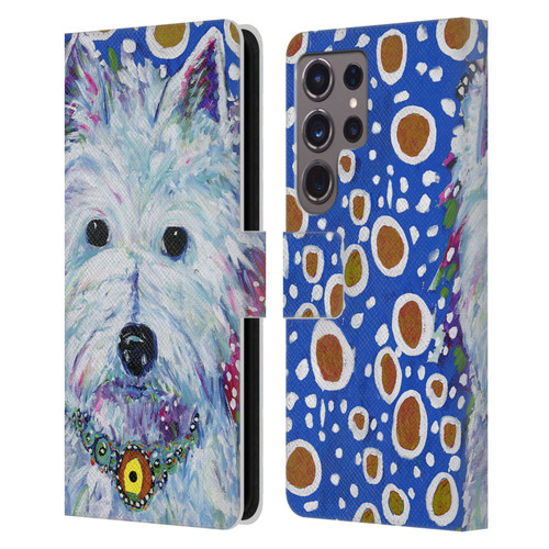 Mad Dog Art Gallery Dogs Westie Leather Book Wallet Case Cover For Samsung Galaxy S24 Ultra 5G