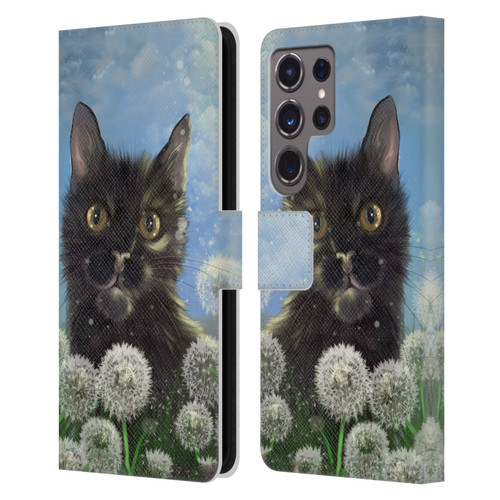 Ash Evans Black Cats 2 Golden Afternoon Leather Book Wallet Case Cover For Samsung Galaxy S24 Ultra 5G