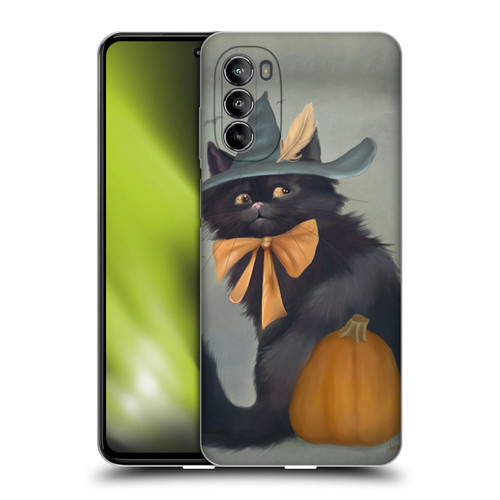 Ash Evans Black Cats 2 Halloween Pumpkin Soft Gel Case for Motorola Moto G82 5G