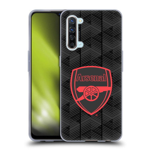 Arsenal FC Crest and Gunners Logo Black Soft Gel Case for OPPO Find X2 Lite 5G