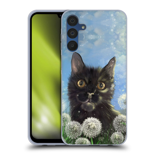 Ash Evans Black Cats 2 Dandelions Soft Gel Case for Samsung Galaxy A15