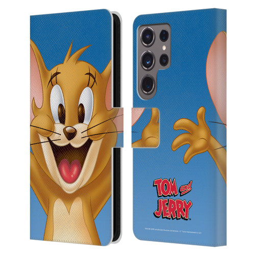 Tom and Jerry Full Face Jerry Leather Book Wallet Case Cover For Samsung Galaxy S24 Ultra 5G