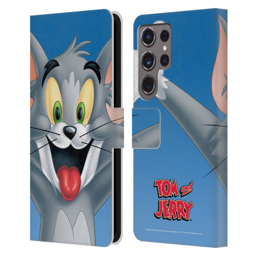 Tom and Jerry Full Face Tom Leather Book Wallet Case Cover For Samsung Galaxy S24 Ultra 5G