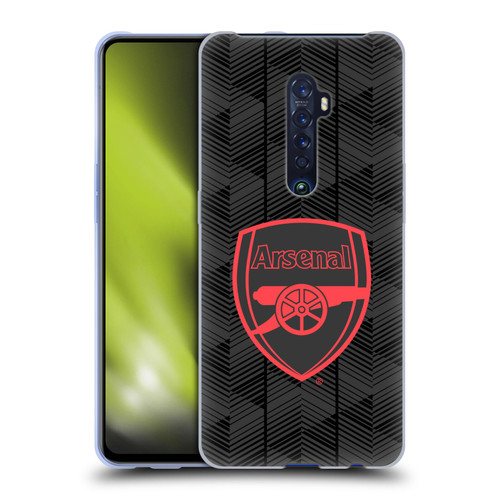 Arsenal FC Crest and Gunners Logo Black Soft Gel Case for OPPO Reno 2