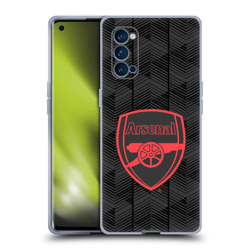 Arsenal FC Crest and Gunners Logo Black Soft Gel Case for OPPO Reno 4 Pro 5G