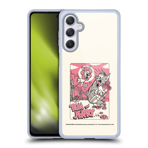 Tom and Jerry Illustration Scary Flower Soft Gel Case for Samsung Galaxy M54 5G