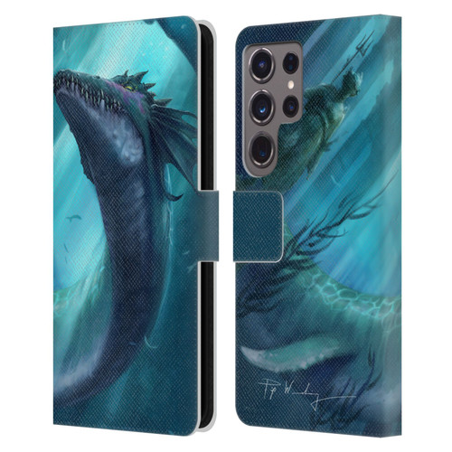 Piya Wannachaiwong Dragons Of Sea And Storms Dragon Of Atlantis Leather Book Wallet Case Cover For Samsung Galaxy S24 Ultra 5G