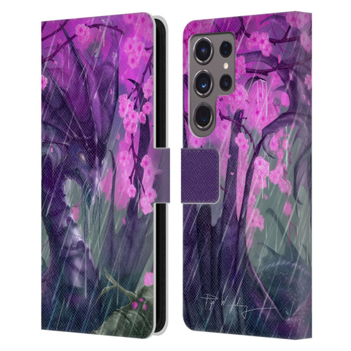 Piya Wannachaiwong Dragons Of Sea And Storms Spring Rain Dragon Leather Book Wallet Case Cover For Samsung Galaxy S24 Ultra 5G