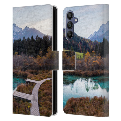 Patrik Lovrin Magical Lakes Zelenci, Slovenia In Autumn Leather Book Wallet Case Cover For Samsung Galaxy A15
