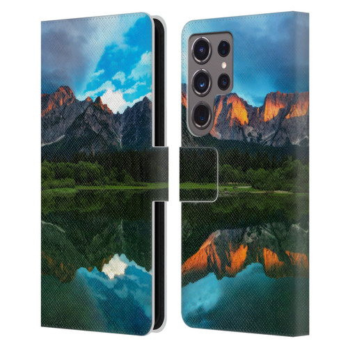 Patrik Lovrin Magical Lakes Burning Sunset Over Mountains Leather Book Wallet Case Cover For Samsung Galaxy S24 Ultra 5G