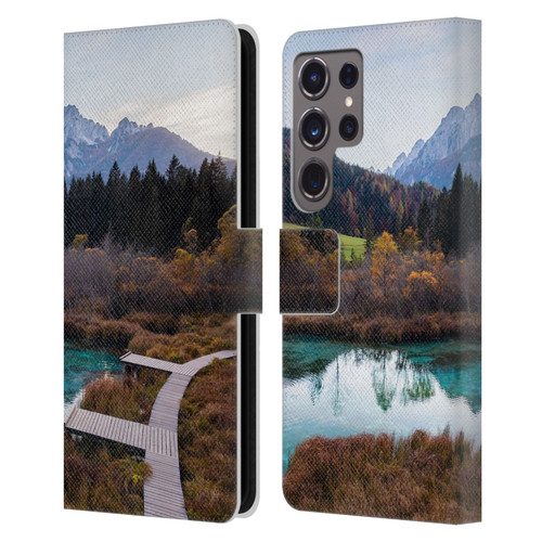 Patrik Lovrin Magical Lakes Zelenci, Slovenia In Autumn Leather Book Wallet Case Cover For Samsung Galaxy S24 Ultra 5G