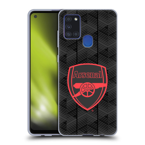 Arsenal FC Crest and Gunners Logo Black Soft Gel Case for Samsung Galaxy A21s (2020)