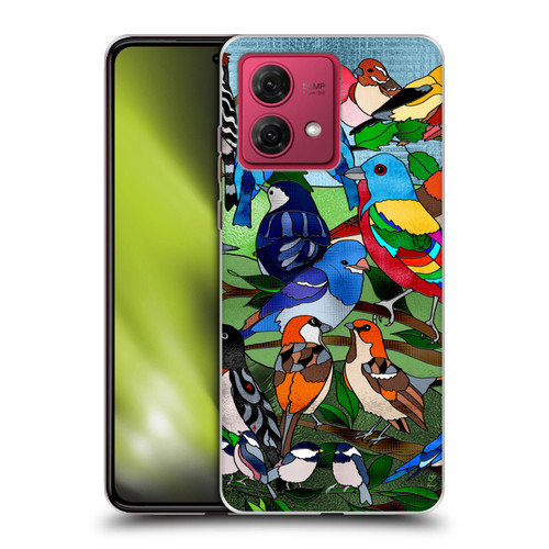 Suzan Lind Birds Stained Glass Soft Gel Case for Motorola Moto G84 5G