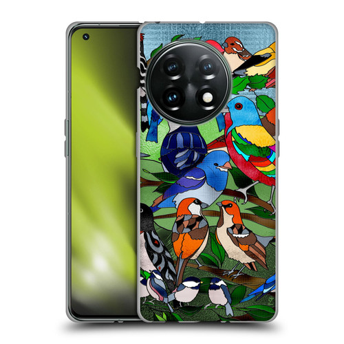 Suzan Lind Birds Stained Glass Soft Gel Case for OnePlus 11 5G