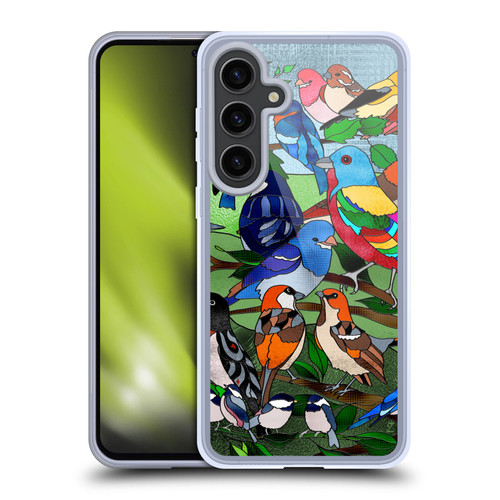 Suzan Lind Birds Stained Glass Soft Gel Case for Samsung Galaxy S24+ 5G