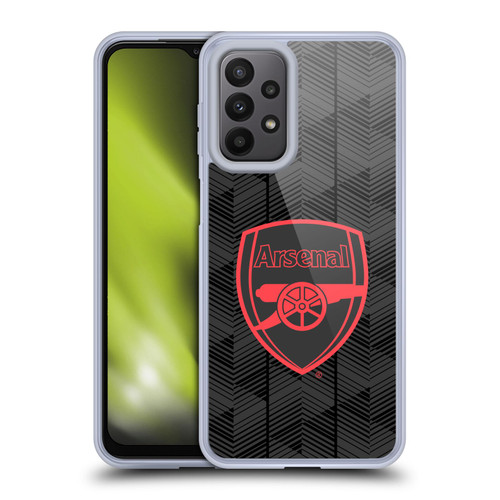 Arsenal FC Crest and Gunners Logo Black Soft Gel Case for Samsung Galaxy A23 / 5G (2022)