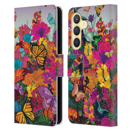 Suzan Lind Butterflies Garden Leather Book Wallet Case Cover For Samsung Galaxy S24 5G