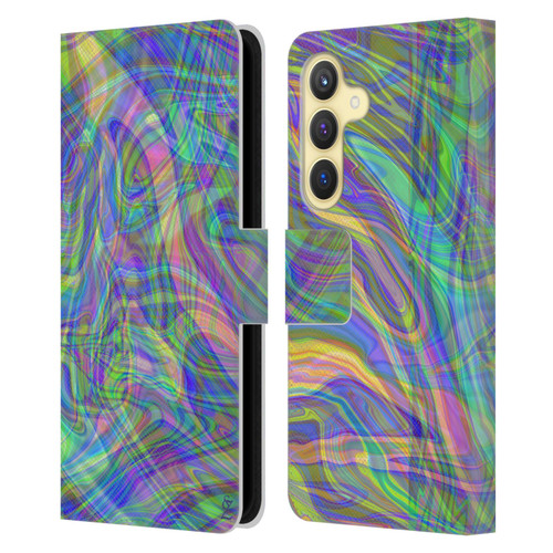 Suzan Lind Colours & Patterns Iridescent Abstract Leather Book Wallet Case Cover For Samsung Galaxy S24 5G