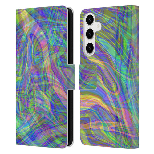 Suzan Lind Colours & Patterns Iridescent Abstract Leather Book Wallet Case Cover For Samsung Galaxy S24+ 5G