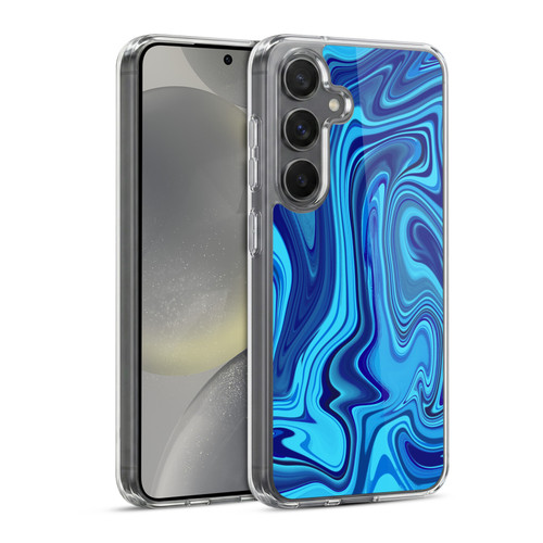 Suzan Lind Marble Blue Soft Gel Case for Samsung Galaxy S24 5G & MagSafe