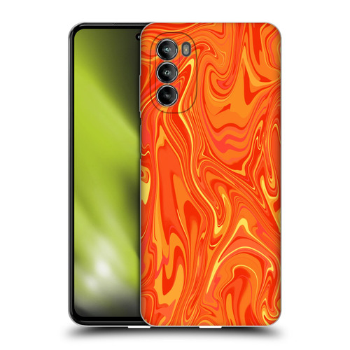 Suzan Lind Marble 2 Orange Soft Gel Case for Motorola Moto G82 5G