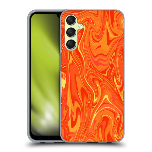 Suzan Lind Marble 2 Orange Soft Gel Case for Samsung Galaxy A24 4G / M34 5G