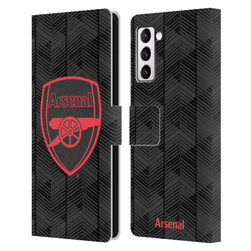 Arsenal FC Crest and Gunners Logo Black Leather Book Wallet Case Cover For Samsung Galaxy S21+ 5G