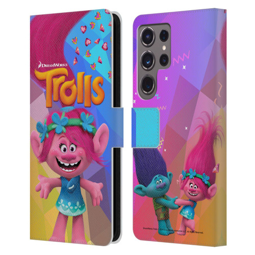 Trolls Snack Pack Poppy Leather Book Wallet Case Cover For Samsung Galaxy S24 Ultra 5G