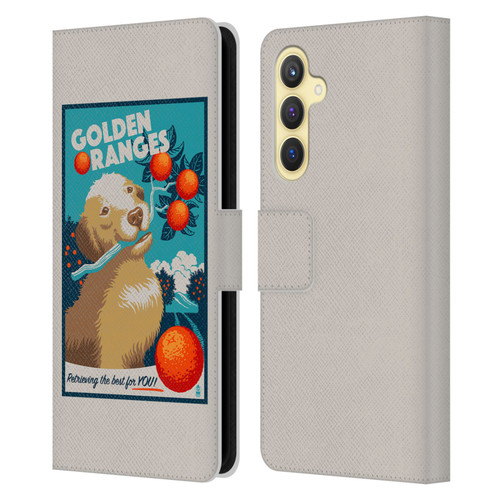 Lantern Press Dog Collection Golden Oranges Leather Book Wallet Case Cover For Samsung Galaxy S23 FE 5G