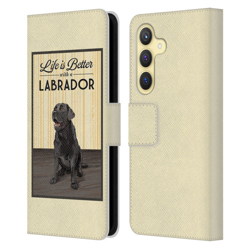 Lantern Press Dog Collection Labrador Leather Book Wallet Case Cover For Samsung Galaxy S24 5G