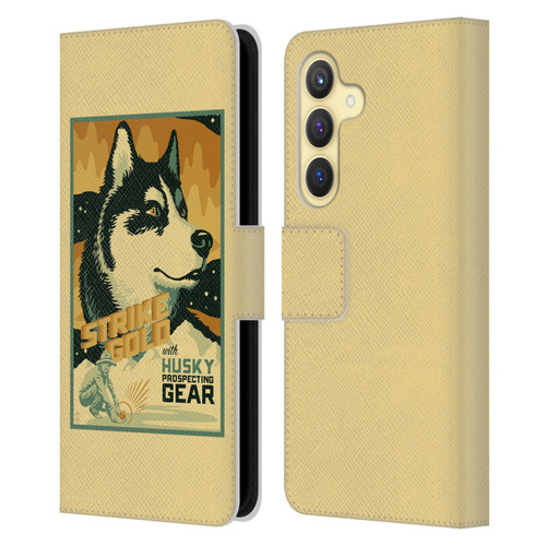 Lantern Press Dog Collection Husky Leather Book Wallet Case Cover For Samsung Galaxy S24 5G