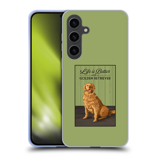 Lantern Press Dog Collection Life Is Better With A Golden Retriever Soft Gel Case for Samsung Galaxy S24+ 5G