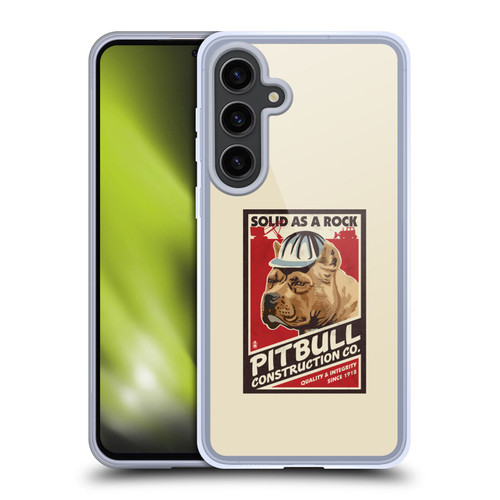 Lantern Press Dog Collection Pitbull Construction Soft Gel Case for Samsung Galaxy S24+ 5G
