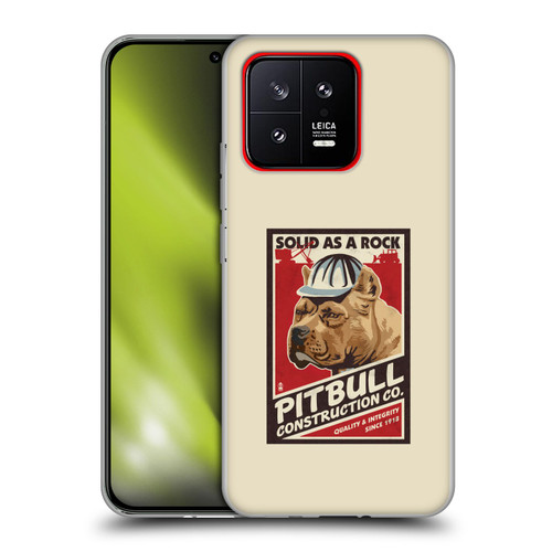 Lantern Press Dog Collection Pitbull Construction Soft Gel Case for Xiaomi 13 5G