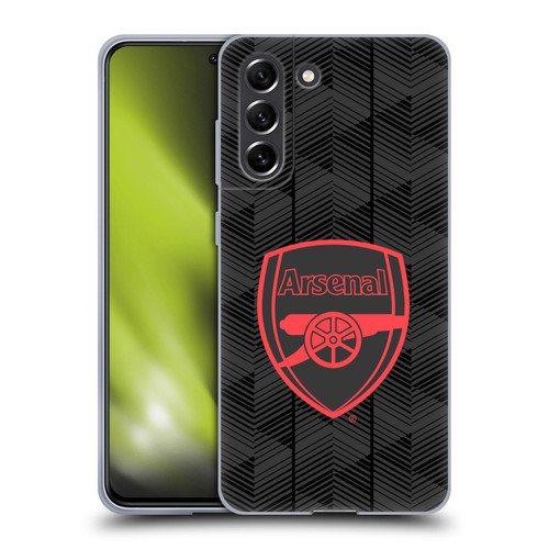 Arsenal FC Crest and Gunners Logo Black Soft Gel Case for Samsung Galaxy S21 FE 5G