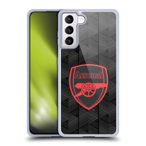 Arsenal FC Crest and Gunners Logo Black Soft Gel Case for Samsung Galaxy S21+ 5G
