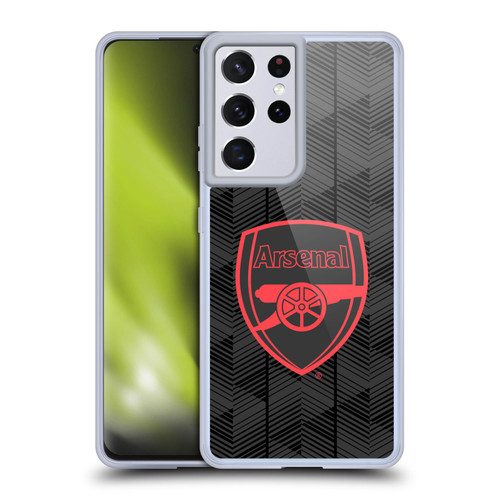 Arsenal FC Crest and Gunners Logo Black Soft Gel Case for Samsung Galaxy S21 Ultra 5G