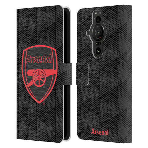 Arsenal FC Crest and Gunners Logo Black Leather Book Wallet Case Cover For Sony Xperia Pro-I